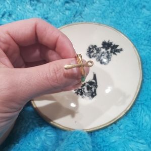 COPY -  ankh, gold tone ring